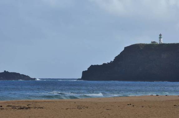 Secret Beach, perto de um dos muitos faróis na costa norte de Kauai, no Havaí